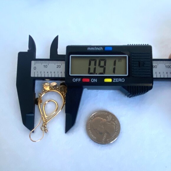 Gold Vermeil Sterling Silver 925 Teardrop Disc Tassel Dangle Drop Earrings - Picture 15 of 16